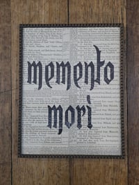 Image 4 of "MEMENTO MORI" 1800's bible page with preserved spider web - 