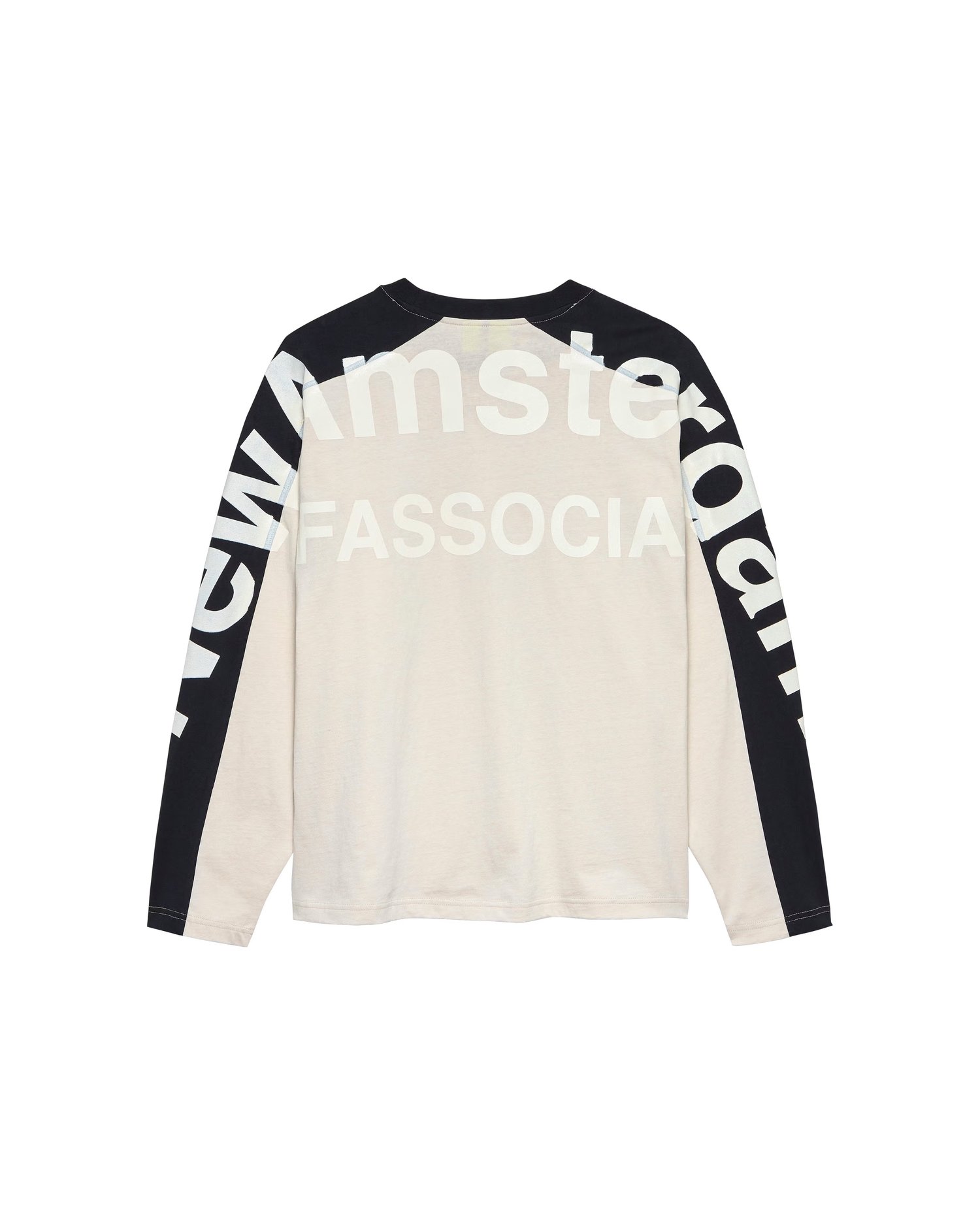 Image of NEW AMSTERDAM SURF ASSOCIATION NAME LONGSLEEVE WARM SAND/BLACK