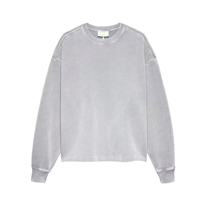 Image of NEW AMSTERDAM SURF ASSOCIATION NAME PLATE SWEAT WASHED GREY