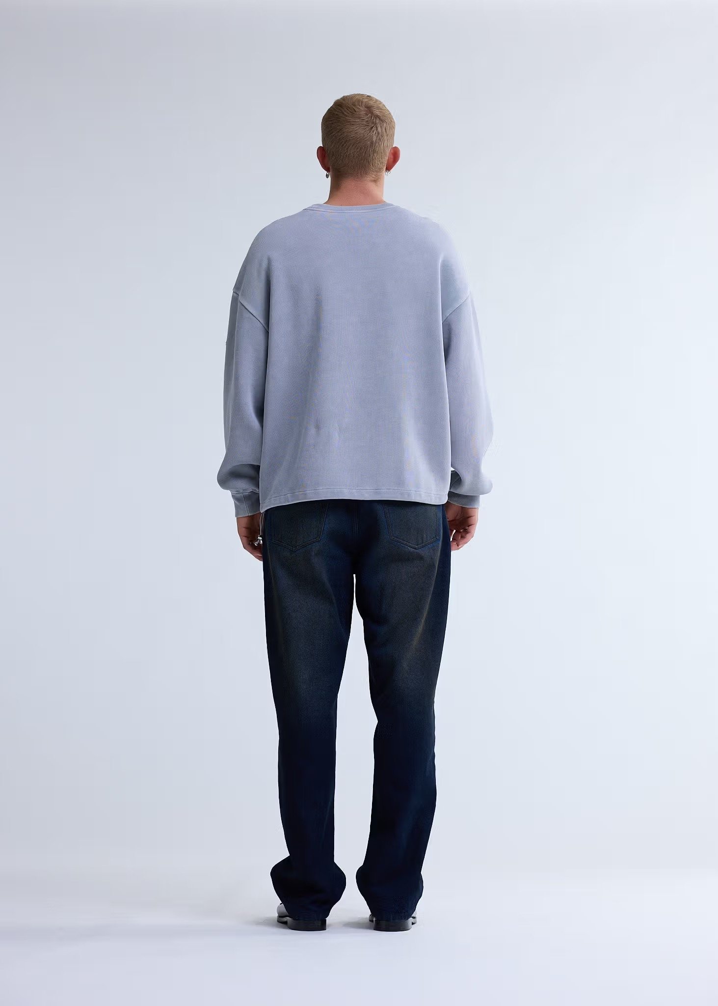 Image of NEW AMSTERDAM SURF ASSOCIATION NAME PLATE SWEAT WASHED GREY