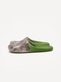 Image 1 of Green Heel Wool Slip-ons