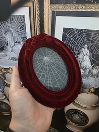 Image 1 of Gothic Red velour framed Spider web