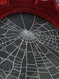Image 3 of Gothic Red velour framed Spider web