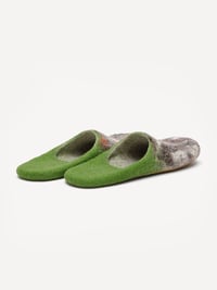 Image 3 of Green Heel Wool Slip-ons