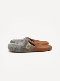 Image 1 of Brown Heel Wool Slip-ons