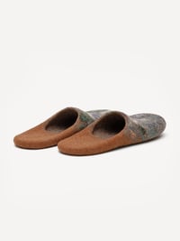 Image 3 of Brown Heel Wool Slip-ons