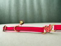 Image 3 of Pet collar with rhinestone heart and bell decoration