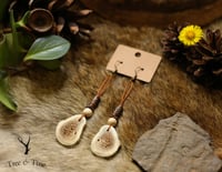 Image 1 of Antler Slab Beaded Hanging Earrings