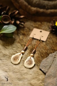 Image 3 of Antler Slab Beaded Hanging Earrings