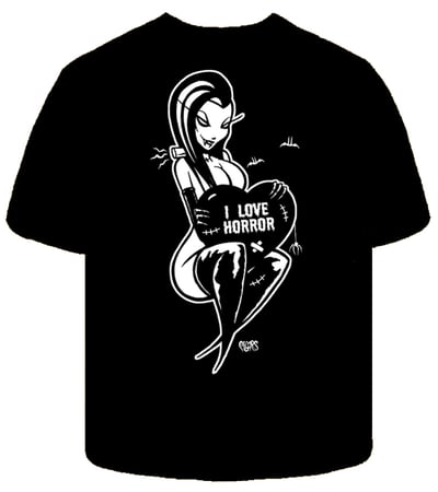 Image of  preorder I LOVE HORROR - mens shirt - SHIPS APRIL25th