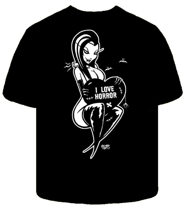 Image of  preorder I LOVE HORROR - mens shirt - SHIPS APRIL25th