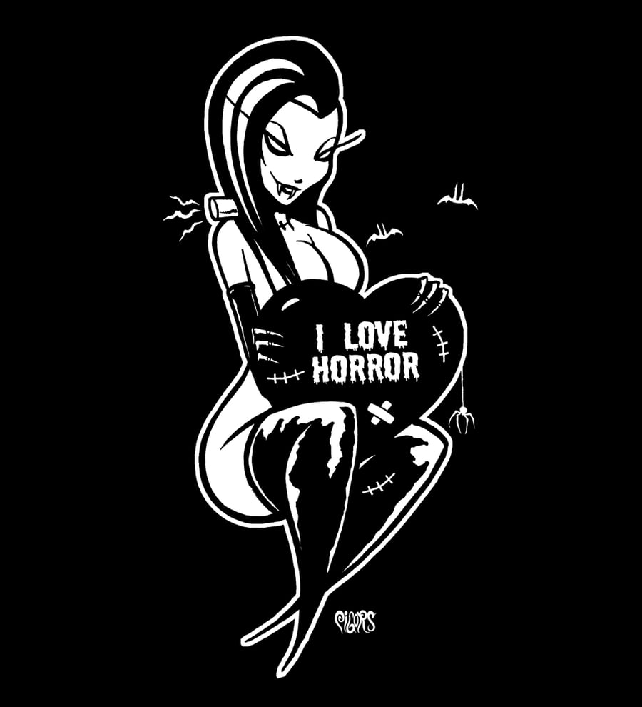 Image of  preorder I LOVE HORROR - mens shirt - SHIPS APRIL25th