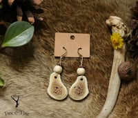 Image 1 of Antler Slab Beaded Earrings