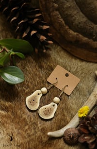 Image 2 of Antler Slab Beaded Earrings