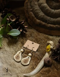 Image 3 of Antler Slab Beaded Earrings