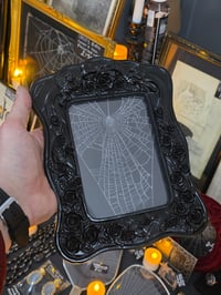 Image 1 of Black Rose ornate detail framed preserved web