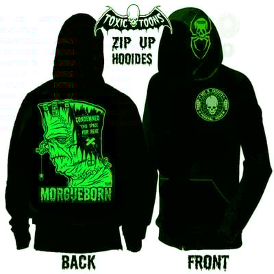 Image of preorder - MORGUEBORN - ZIP UP HOODIE - SHIPS APRIL 25TH