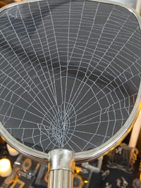 Image 2 of  Silver Vintage Hand mirror with Real Preserved Web- 2