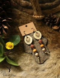 Image 2 of Antler Slab Beadwork Earrings