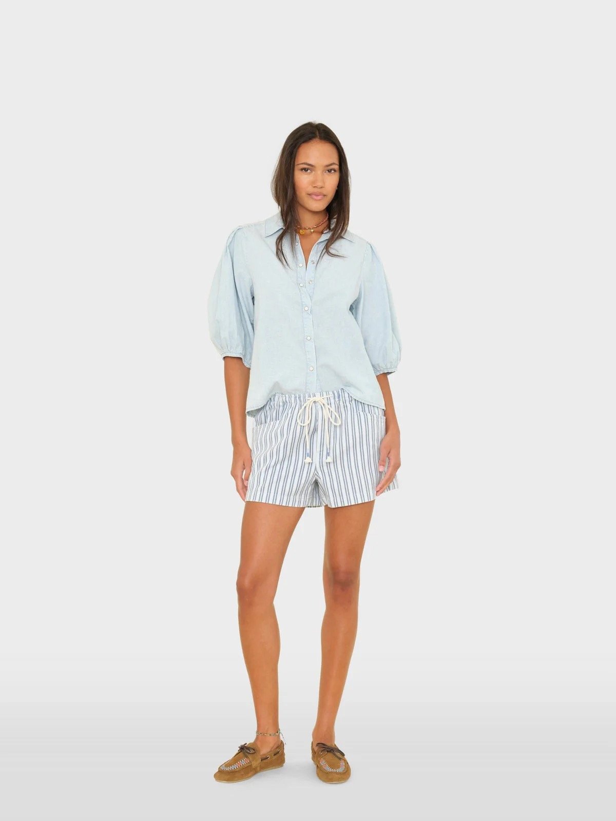 Image of XIRENA TUCKER LIGHTHOUSE DENIM SHORTS