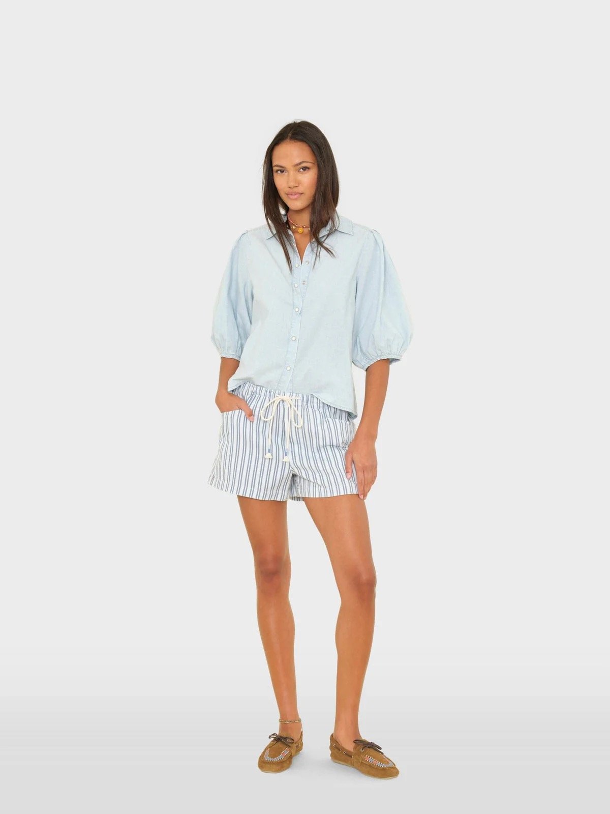 Image of XIRENA TUCKER LIGHTHOUSE DENIM SHORTS