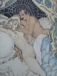Image 2 of Antique Erotic Art with preserved spider web 
