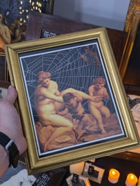 Image 1 of Goddess Vintage Art - with preserved spider web - B