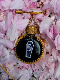 Image 4 of RARE VINTAGE ornate perfume bottle brooch with preserved web 