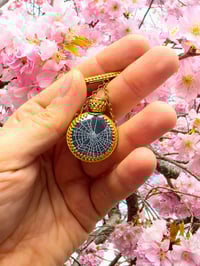 Image 2 of RARE VINTAGE ornate perfume bottle brooch with preserved web 