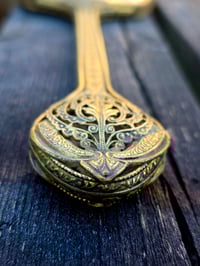 Image 2 of Ornate Large Vintage Hand mirror with Real Preserved Web- 1