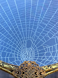 Image 3 of Ornate Large Vintage Hand mirror with Real Preserved Web- 1