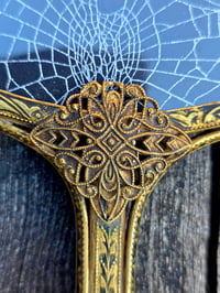 Image 4 of Ornate Large Vintage Hand mirror with Real Preserved Web- 1