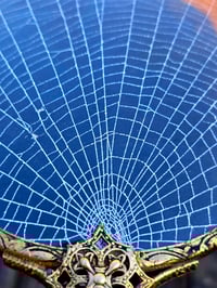 Image 3 of Ornate Large Vintage Hand mirror with Real Preserved Web- 2