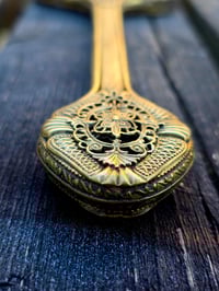 Image 4 of Ornate Large Vintage Hand mirror with Real Preserved Web- 2