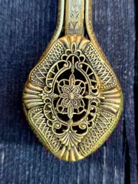 Image 5 of Ornate Large Vintage Hand mirror with Real Preserved Web- 2