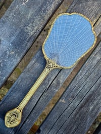 Image 2 of Ornate Large Vintage Hand mirror with Real Preserved Web- 2