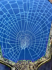 Image 3 of Ornate Large Vintage Hand mirror with Real Preserved Web- 3