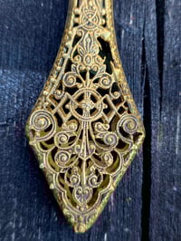 Image 4 of Ornate Large Vintage Hand mirror with Real Preserved Web- 3