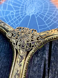 Image 5 of Ornate Large Vintage Hand mirror with Real Preserved Web- 3
