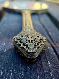 Image 2 of  Ornate Large Vintage Hand mirror with Real Preserved Web- 4