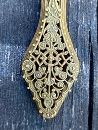 Image 4 of  Ornate Large Vintage Hand mirror with Real Preserved Web- 4