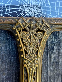 Image 5 of  Ornate Large Vintage Hand mirror with Real Preserved Web- 4