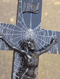 Image 1 of Beautiful 2 way vintage crucifix with preserved spider web - Black A