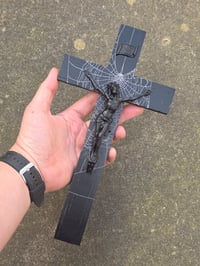 Image 2 of Beautiful 2 way vintage crucifix with preserved spider web - Black A