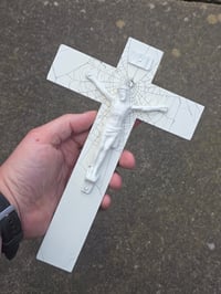 Image 2 of Beautiful 2 way vintage crucifix with preserved spider web - White B