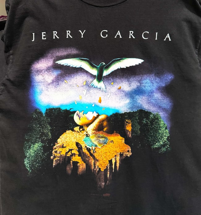 Jerry Garcia 1993 Optical Illusion T-Shirt - Size XL