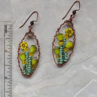 Image 3 of Flowering Garden Botanical Hoop Earrings