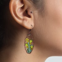 Image 4 of Flowering Garden Botanical Hoop Earrings
