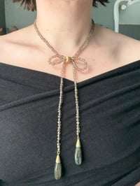 Image 1 of Smoky Quartz Bow Necklace