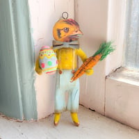 Image 1 of Gentleman Chick with Easter Egg and Carrots